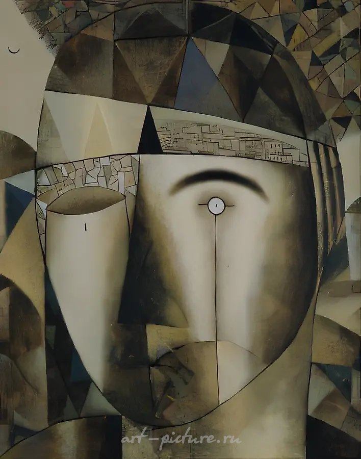 Голова., 1996, холст, масло, 100 х 80