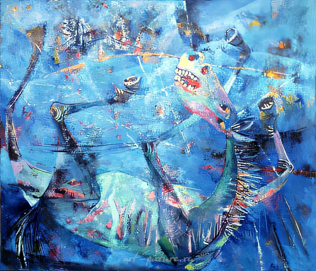 Голубой конь, 1994, холст, масло, 160 x 140