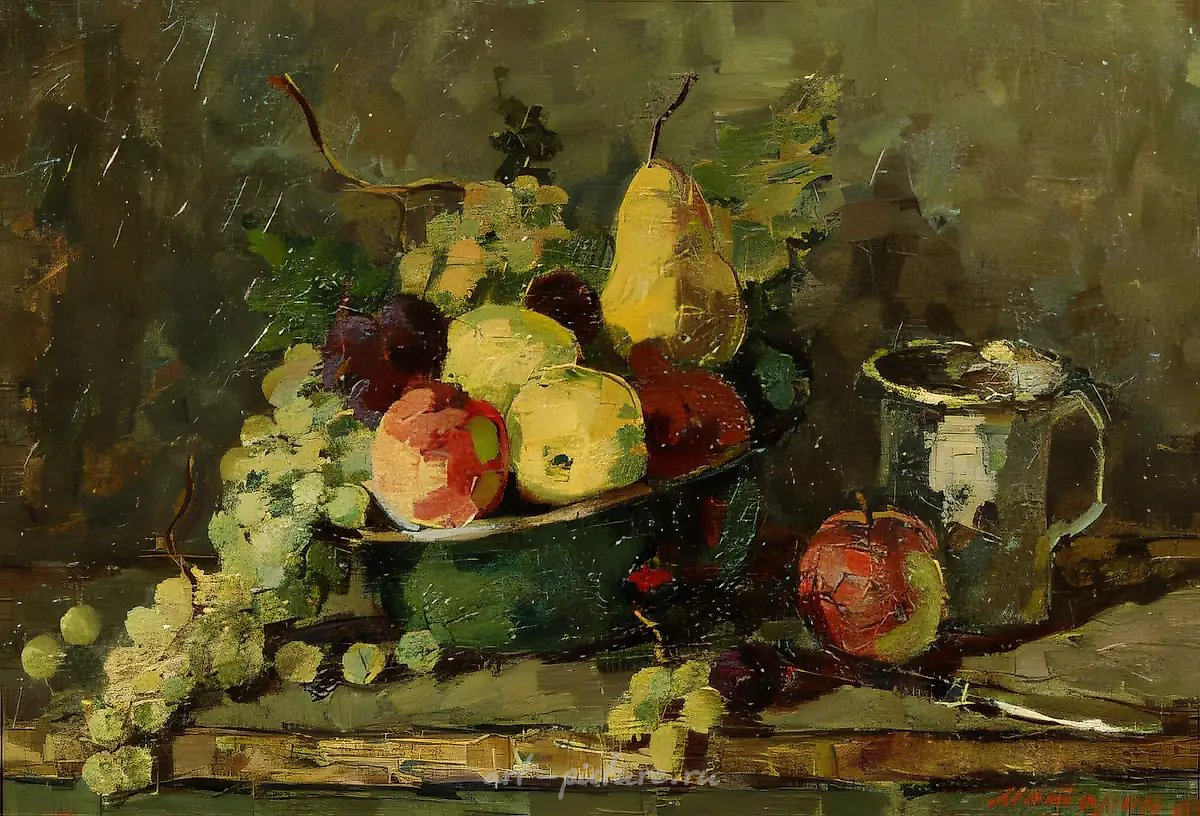 Натюрморт с яблоками, 1997, холст, масло, 50 х 70