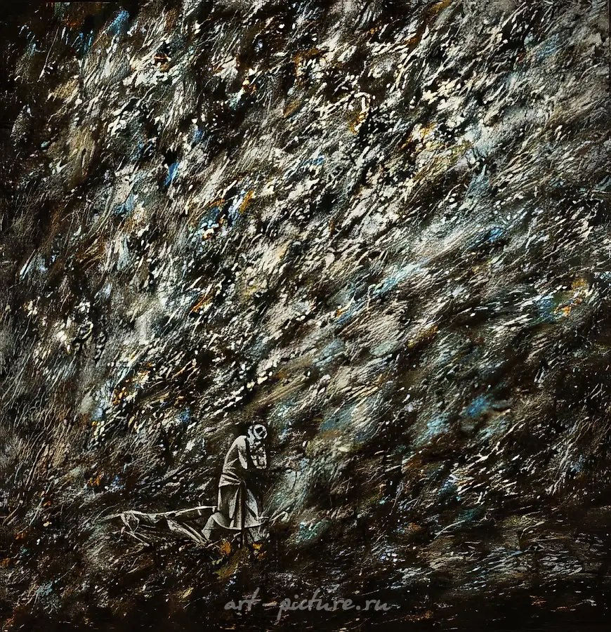 Странник, 1987, масло на холсте, 80x80