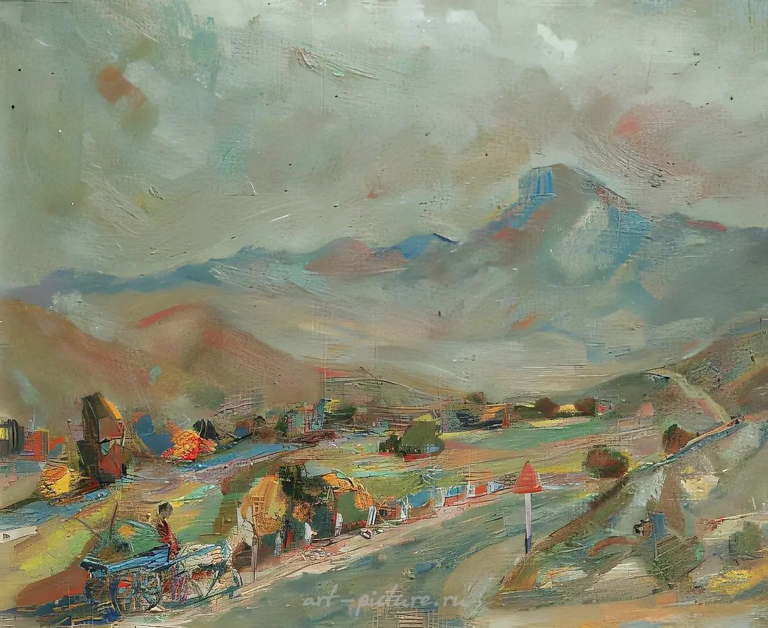 Ущелье Чули., 1997, холст, масло, 60 х 80