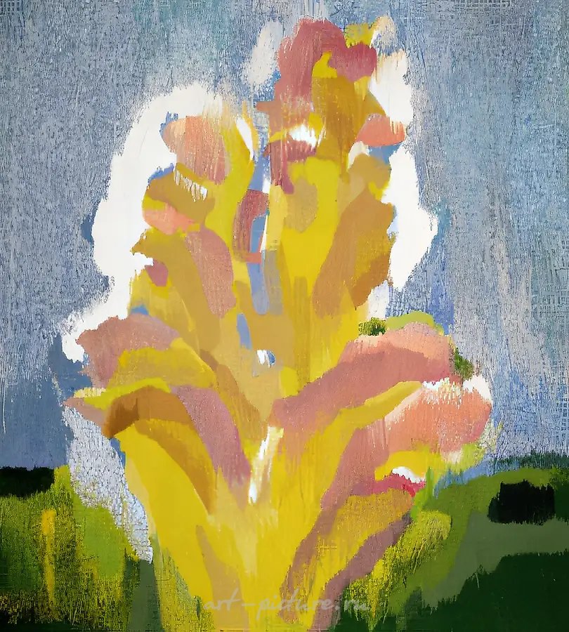 野花。报春花。1995年,148×237,作者自藏。