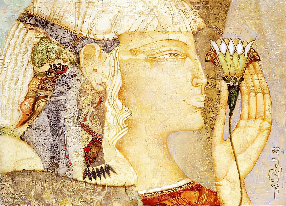 Цветок лотоса, 1998, холст, масло, акрил, 30х40 Собственность автора