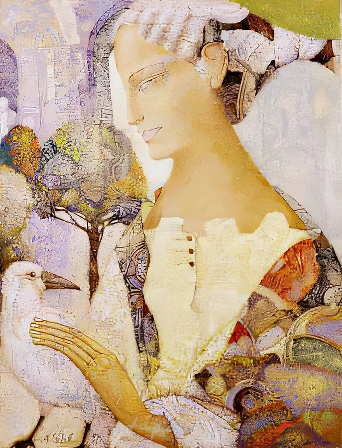 Белая ворона, 1998, холст, масло, акрил, 64х50 Собственность автора
