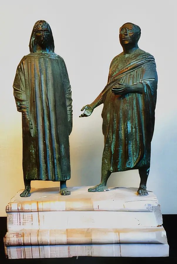 Се человек, 1996, литьё, бронза, камень, h=35. Собственность автора