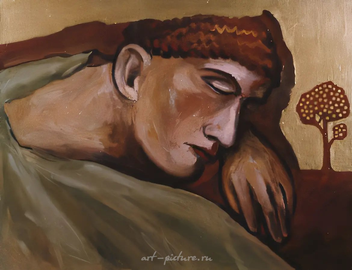 Спящий ангел, 1995, масло на холсте, 70x90