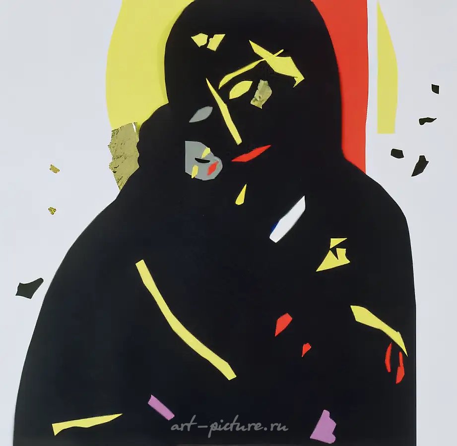 Владимирская Богоматерь, 1992, коллаж, бумага, 59x60. Собственность автора