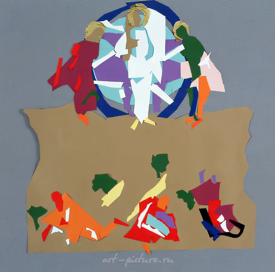 Преображение, 1992, коллаж, бумага, 59x60. East-West Gallery, Лондон