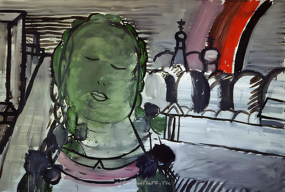 Москва. Преображенка, 1998, масло на бумаге, 56x78. Собственность автора