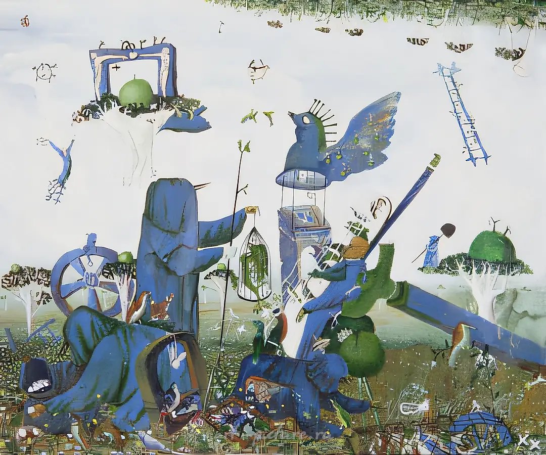 Страна птиц, 1991, холст, масло, 60x70. Частная коллекция, Южная Корея