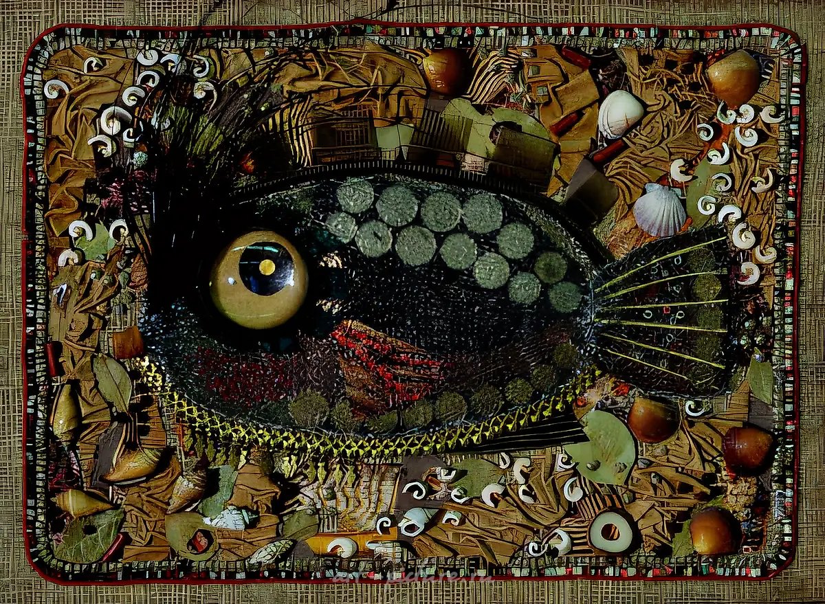 Рыба, 1996, смешанная техника, 35x46. Академик И. Фукс