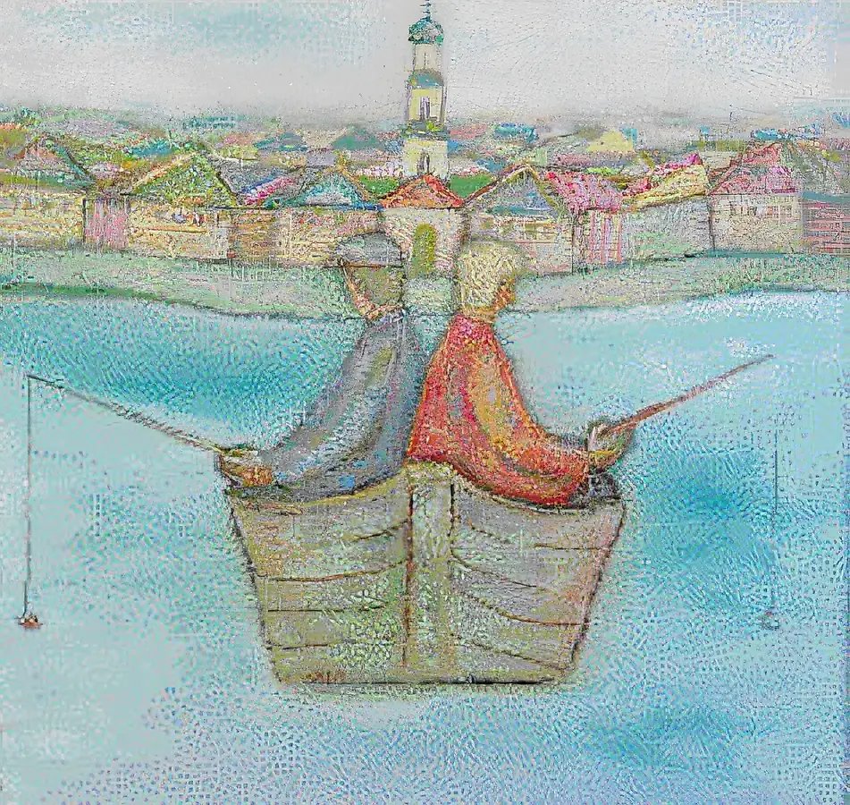 Рыбаки., 1998, холст, масло, 60х80