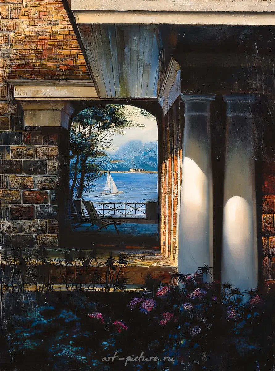 Вид на озеро, 1998, холст, масло, 39х29