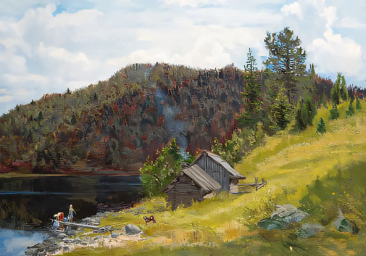 Кенозеро. Субботний вечер., 1998, холст, масло, 50х70