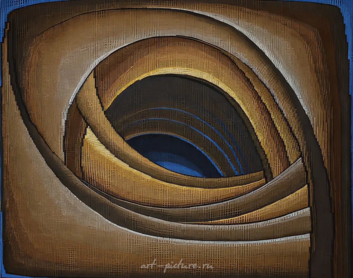 Синее пространство, 1998, гобелен, шерсть, люрекс, шелк, 100 х 100
