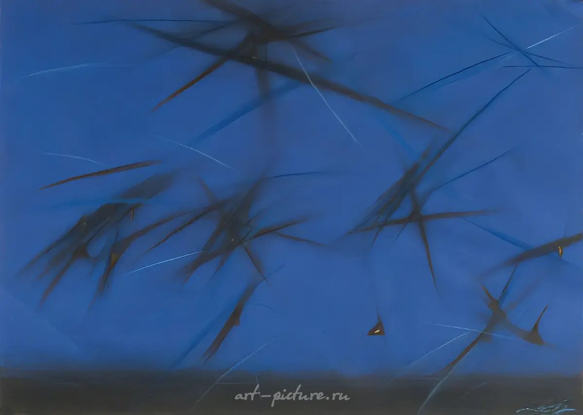 Танцующие звезды, 1996, бумага, акварель, акрил, пастель, 100х78