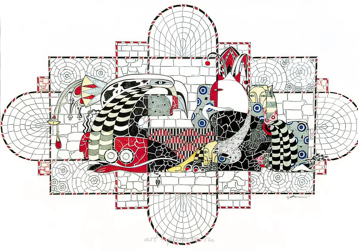 Сфинкс, 1998, бумага, цветная тушь, 54x76