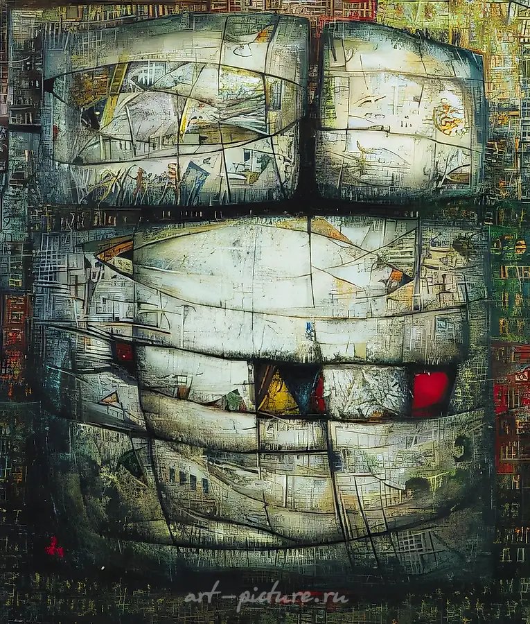 Палимпсест. Шаманский бубен, 1998, акрил на холсте, 60x70