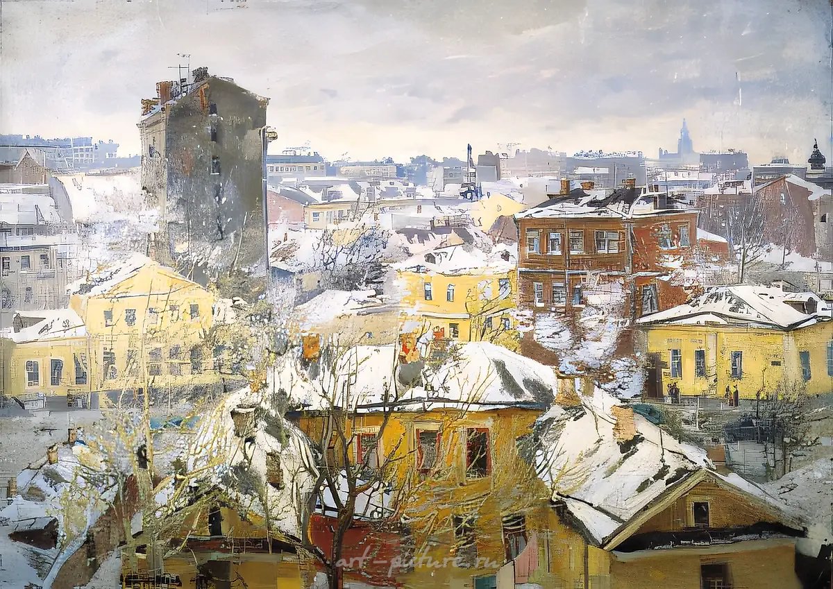 Московские крыши, 1957, холст, масло, 70,5х100,5