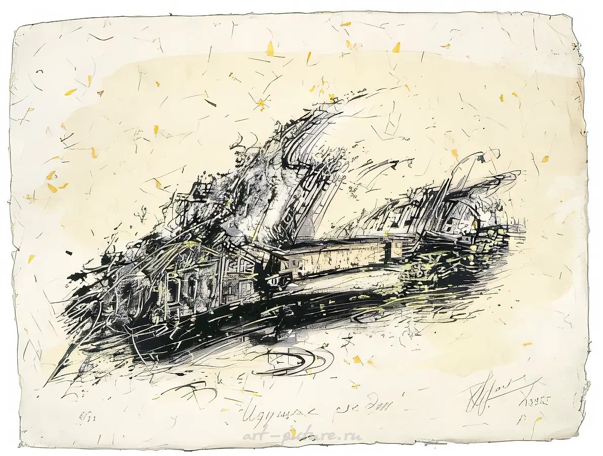 Идущие следом, 1995, шелкография,
