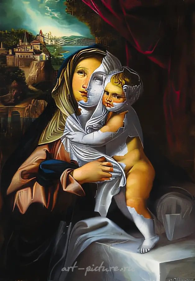 Мадонна с младенцем, 1993, масло на холсте, 100x70