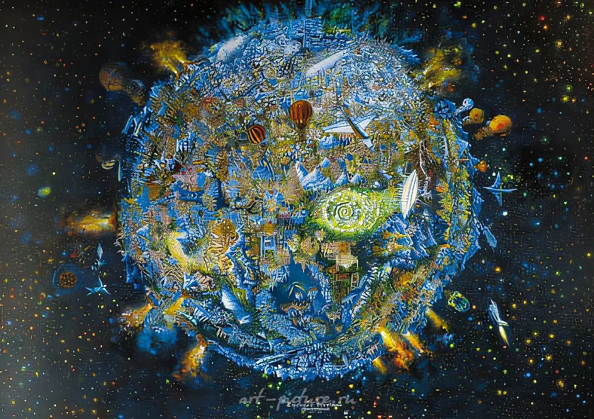 Мой дом — Земля, 1994, смешанная техника, 151x214