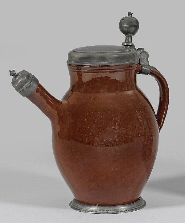 Саксонский каменный кувшин с крышкой из олова