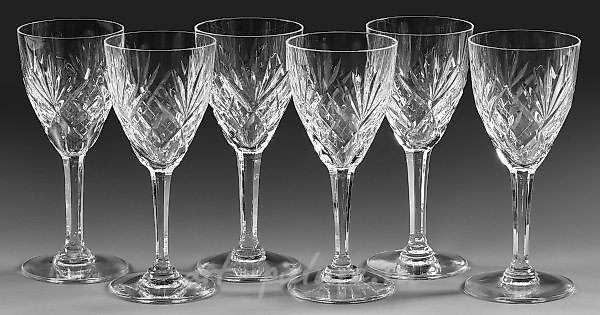 Sentence of six Saint-Louis wine glasses "Chantilly"