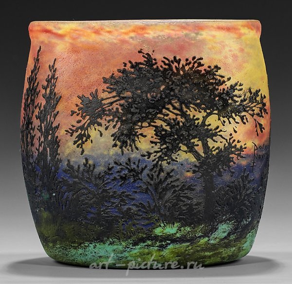 Art Nouveau - Decorative Vase with Landscape Decoration