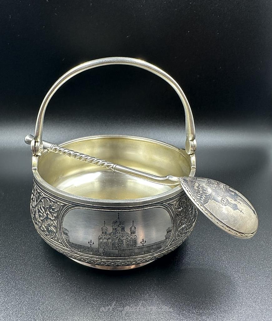 Серебряная ваза чернь, Семенов. Россия, 1908 - 1917 гг