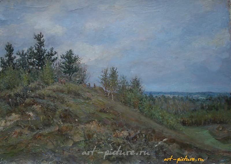 Осенний пейзаж. Картон, масло. 52 х 73 см