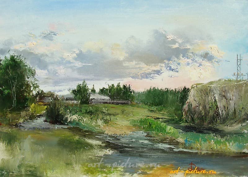 Речка Дарья масло,холст
