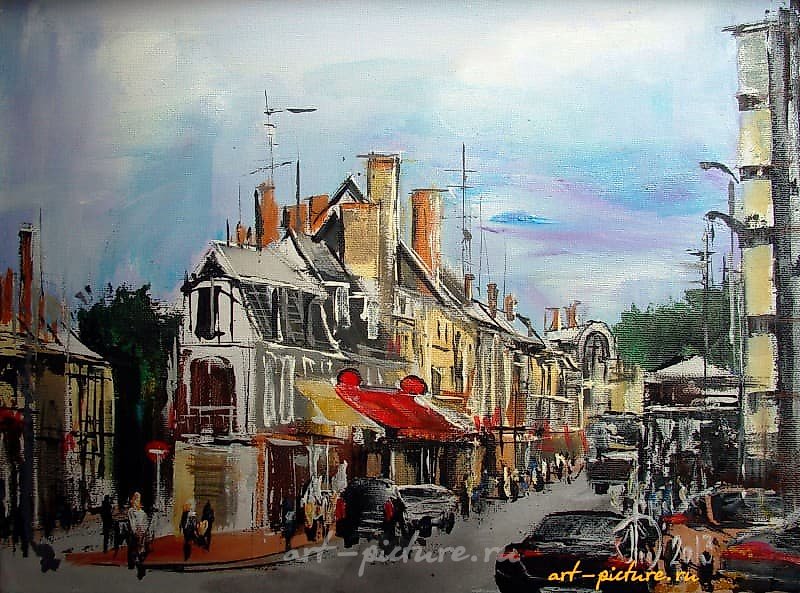 Город Вьерзон (Франция) акрил,холст