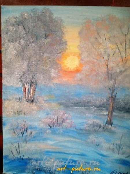 Sunset canvas, oil