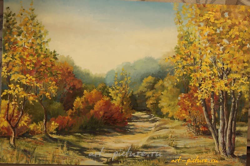 Теплая осень масло, холст