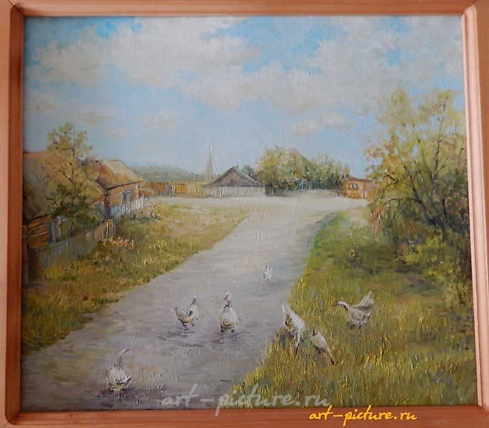 Тёплый денёк Масло, холст на картоне