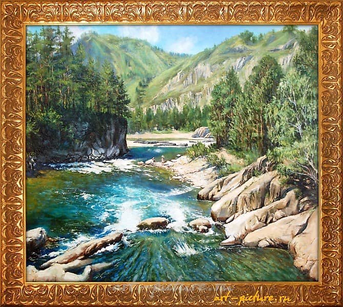 Горный поток. Алтай масло, холст 