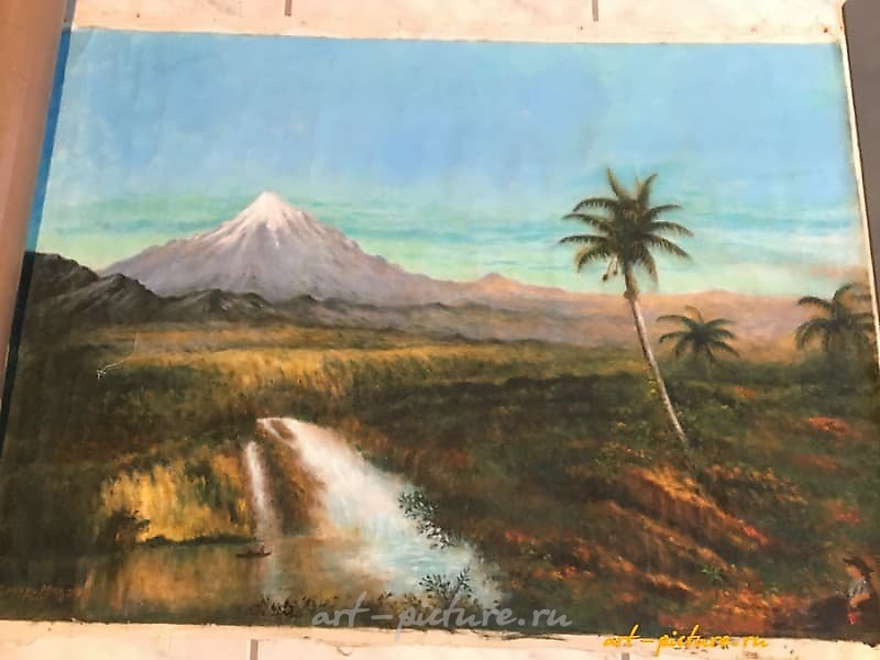 Реплика картины "Visrta del cotopaxi" Frederic Edwin Church холст/масло 