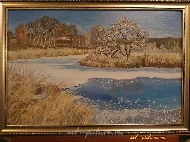 Февраль-март масло, холст на картоне 