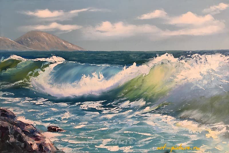 Волна холст, масло