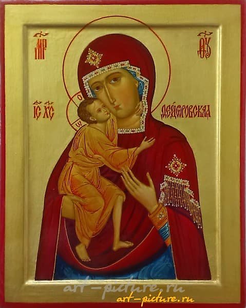 The icon of the Mother of God Theodorovskaya. Icon board with a ark, canvas, primer (levkas), gilding, tempera, varnish.