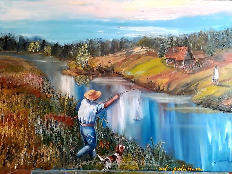 Жарким летом в деревне Масло, холст на подрамнике
