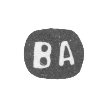 Клеймо мастера Агафонов Василий Семенов - Москва - инициалы "ВА" - 1895-1917 гг.
