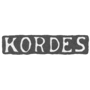 Клеймо мастера Кордес Александр - Ленинград - инициалы "KORDES"