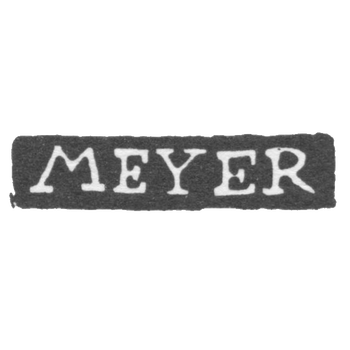 Клеймо мастера Мейер Карл Фридрих - Ленинград - инициалы "MEYER"