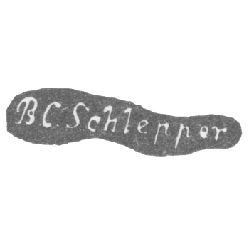 Клеймо мастера Шлеппер Бертольдус Кристиан - Ленинград - инициалы "BC.Schlepper"