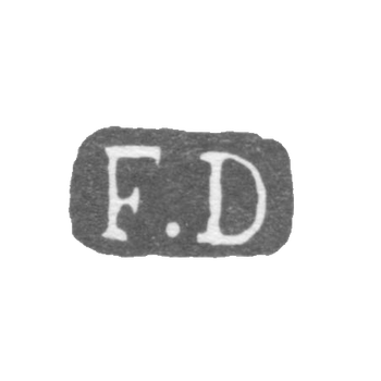 Клеймо мастера Древсен Иоганн Фридрих - Ленинград - инициалы "F.D"