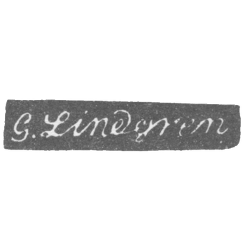 Клеймо мастера Линдгрен Густав - Ленинград - инициалы "G.Lingren"