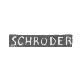 Клеймо мастера Шредер Иоганн Лоренц - Ленинград - инициалы "SCHRODER"