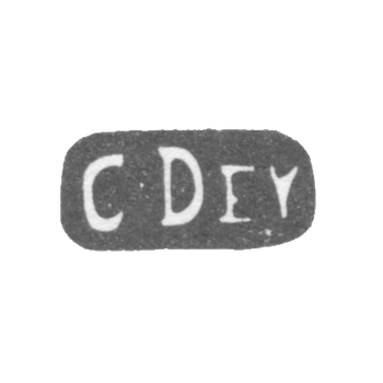 Клеймо мастера Дей Кристофер - Рига - инициалы "CDev" - 1729-1748 гг.